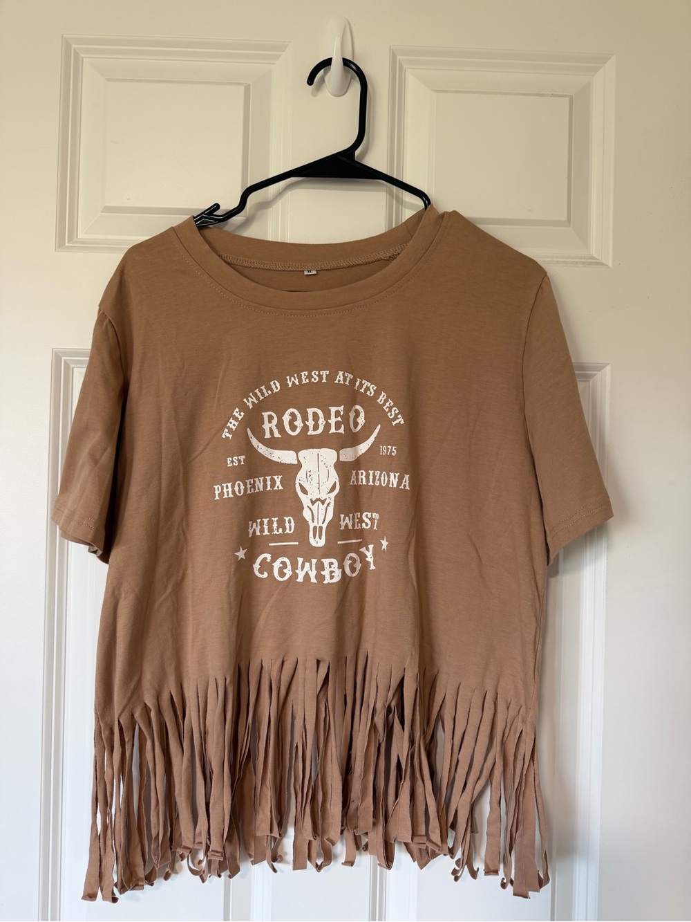 Cowboy Rodeo Fringe Tee - Tan